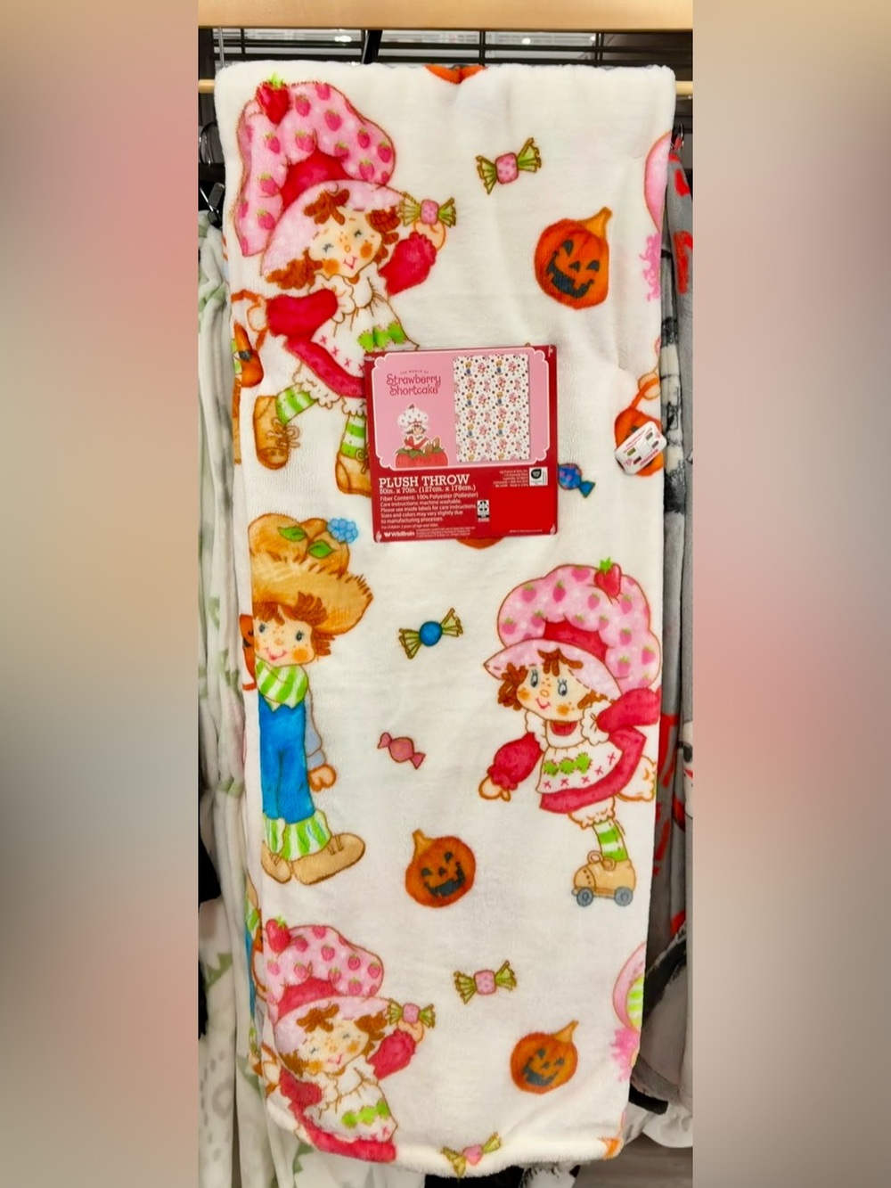 Strawberry shortcake Halloween blanket throw